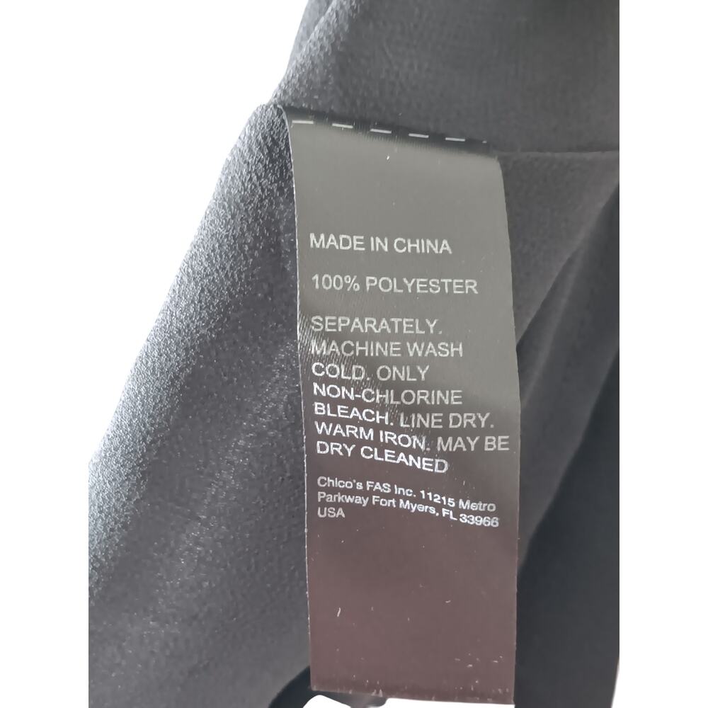 New with Tags Chico’s Black Label Pleated High Neck Dress Size 12 Black Modest - Picture 15 of 15